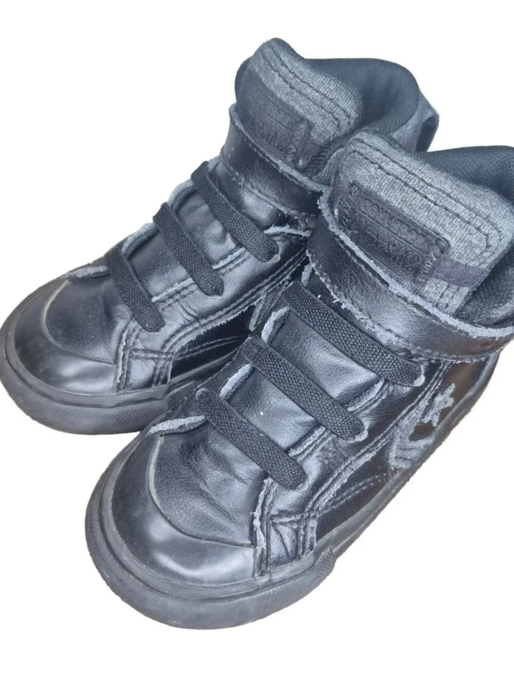Converse Chuck Taylor All Star Infant/toddler sz8 Black Leather High-Top Sneaker